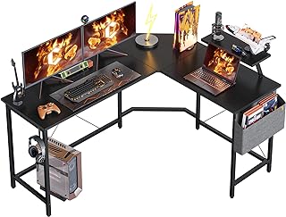 Cubiker Escritorio de Esquina Gaming Gamer - 130*130 cm Mesa en Forma L con Soporte para Monitor, Gancho para Auriculares,...