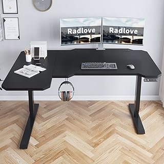 Radlove Escritorio de pie eléctrico Ajustable en Altura con 4 Controles de Memoria y tecnología anticolisión (78 x 150 cm,...