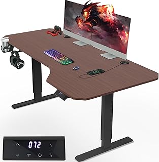 JUMMICO Escritorio de Altura Ajustable de 160 x 75 cm, en Forma de L,eléctrico con Control de Memoria, Mesa de Juegos ergo...