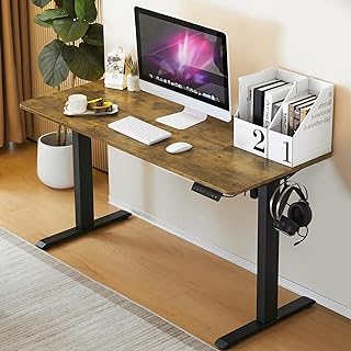 WOLTU Mesa Elevable Electrica en Altura 72-120 cm, Mesa Escritorio Regulable en Altura con Tablero 140x60 cm, Standing Des...